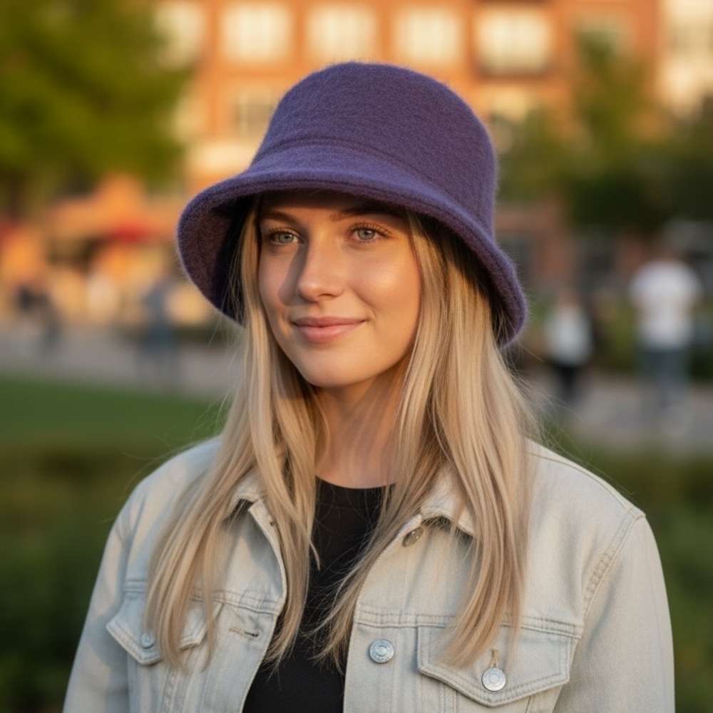 Angora dusk Lilac bucket hat